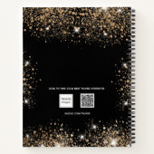 Monogramm aus schwarzem Glitzer Notizblock (Rückseite)