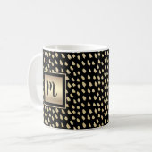 Monogramm aus schwarzem Gold - ein modernes Luxus- Kaffeetasse (Vorderseite Links)