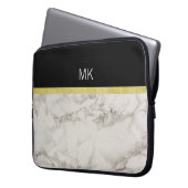 Monogramm aus schwarzem Gold Laptopschutzhülle (Vorderseite Links)