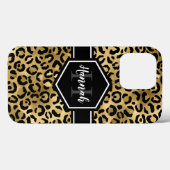 Monogramm aus schwarzem Leopard Case-Mate iPhone Hülle (Rückseite (Horizontal))