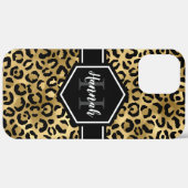 Monogramm aus schwarzem Leopard Case-Mate iPhone Hülle (Rückseite / Rechts)