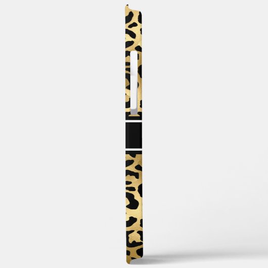 Monogramm aus schwarzem Leopard Case-Mate iPhone Hülle (Rückseite / Links)