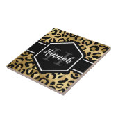 Monogramm aus schwarzem Leopard Fliese (Seite)