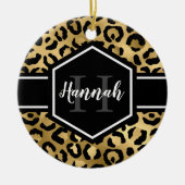 Monogramm aus schwarzem Leopard Keramik Ornament (Vorne)