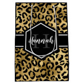 Monogramm aus schwarzem Leopard Mittlere Geschenktüte (Rückseite)