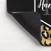 Monogramm aus schwarzem Leopard Mousepad (Ecke)