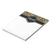 Monogramm aus schwarzem Leopard Notizblock (Rotiert)