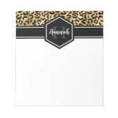Monogramm aus schwarzem Leopard Notizblock (Vorderseite)