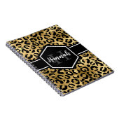 Monogramm aus schwarzem Leopard Notizblock (Rechte Seite)