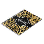 Monogramm aus schwarzem Leopard Notizblock (Linke Seite)