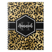 Monogramm aus schwarzem Leopard Notizblock (Vorderseite)