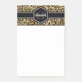 Monogramm aus schwarzem Leopard Post-it Klebezettel (Vorderseite)