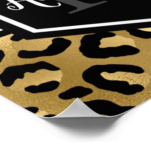 Monogramm aus schwarzem Leopard Poster (Ecke)