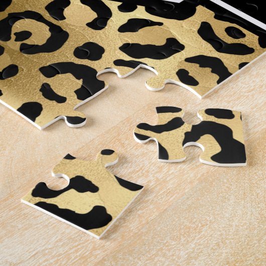 Monogramm aus schwarzem Leopard Puzzle (Seite)
