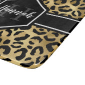 Monogramm aus schwarzem Leopard Schneidebrett (Ecke)
