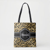 Monogramm aus schwarzem Leopard Tasche (Vorderseite)