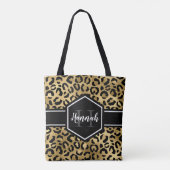 Monogramm aus schwarzem Leopard Tasche (Rückseite)