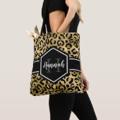 Monogramm aus schwarzem Leopard Tasche (Von Nahem)