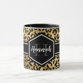 Monogramm aus schwarzem Leopard Tasse (Zentrum)