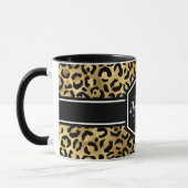 Monogramm aus schwarzem Leopard Tasse (Links)
