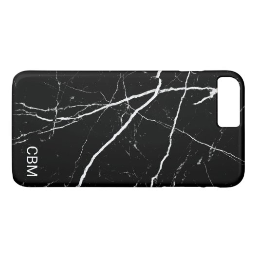 Monogramm aus schwarzem Marmor Case-Mate iPhone Hülle (Rückseite (Horizontal))
