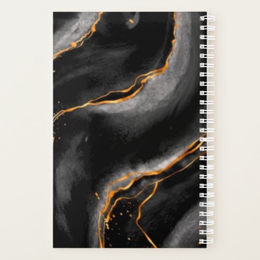 Monogramm aus schwarzem Marmor Modernes Terminieru Planer (Rückseite)