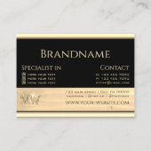 Monogramm aus schwarzem und hellem Holz Visitenkarte (Rückseite)