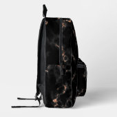 Monogramm aus schwarzem und Rose-Gold-Marmor Bedruckter Rucksack (Links)
