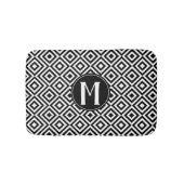 Monogramm aus schwarzem und weißem geometrischem D Badematte (Vorderseite)