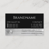 Monogramm aus schwarzem und weißem Holz Visitenkarte (Rückseite)