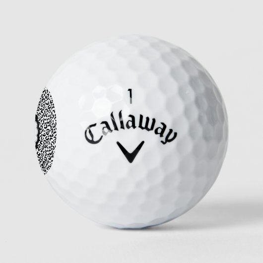 Monogramm aus schwarzem und weißem Leopard Golfball (Logo)