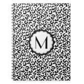 Monogramm aus schwarzem und weißem Leopard Notizblock (Vorderseite)