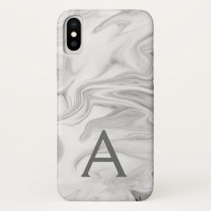 Monogramm aus schwarzem und weißem Marmor Case-Mate iPhone Hülle