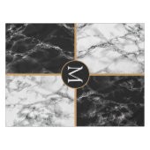 Monogramm aus schwarzem und weißem Marmor Tischdecke (Vorderseite (Horizontal))