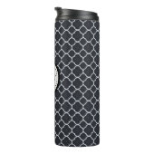 Monogramm aus schwarzem und weißem Quatrefolie Thermosbecher (Nach rechts gedreht)
