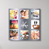 Monogramm aus Silber-Foto-Collagen Leinwanddruck (Vorderseite)