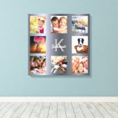 Monogramm aus Silber-Foto-Collagen Leinwanddruck (Insitu (Holzboden))