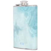 Monogramm aus Smokey Blue-Marmor Flachmann (Links)
