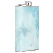 Monogramm aus Smokey Blue-Marmor Flachmann (Rechts)
