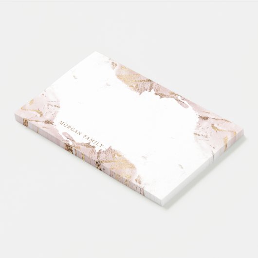 Monogramm aus texturierter Rose Post-it Klebezettel (angewinkelt)