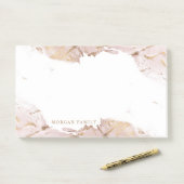 Monogramm aus texturierter Rose Post-it Klebezettel (Auf Schreibtisch)