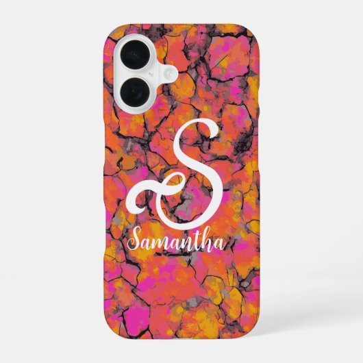 Monogramm aus tropischem Marmor iPhone 16 Hülle (Rückseite)