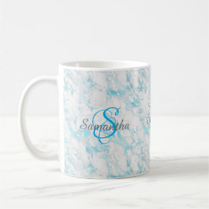 Monogramm aus türkisfarbenem Marmor Kaffeetasse