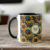 Monogramm aus vergoldetem und Aquamarinem Sonnenbl Tasse