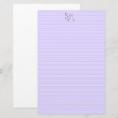 Monogramm aus violettem und weißgestrichenem Papie Briefpapier (Vorne/Hinten)