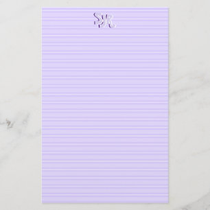Monogramm aus violettem und weißgestrichenem Papie Briefpapier