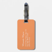 Monogramm aus weichem Orangenpolka mit Name Gepäckanhänger (Rückseite vertikal)