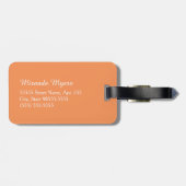 Monogramm aus weichem Orangenpolka mit Name Gepäckanhänger (Rückseite horizontal)