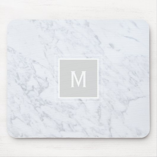 Monogramm aus weißem Marmor Mousepad (Vorne)