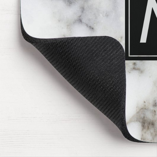 Monogramm aus weißem Marmorstein Mousepad (Ecke)